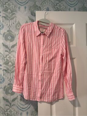 Maison 123 Bright Pink Striped Button-Up Shirt